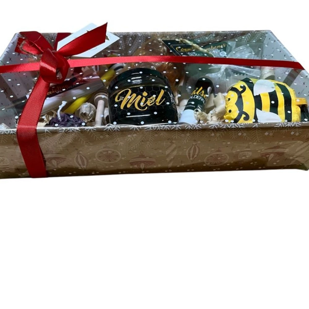 Cesta con dibujos navideños