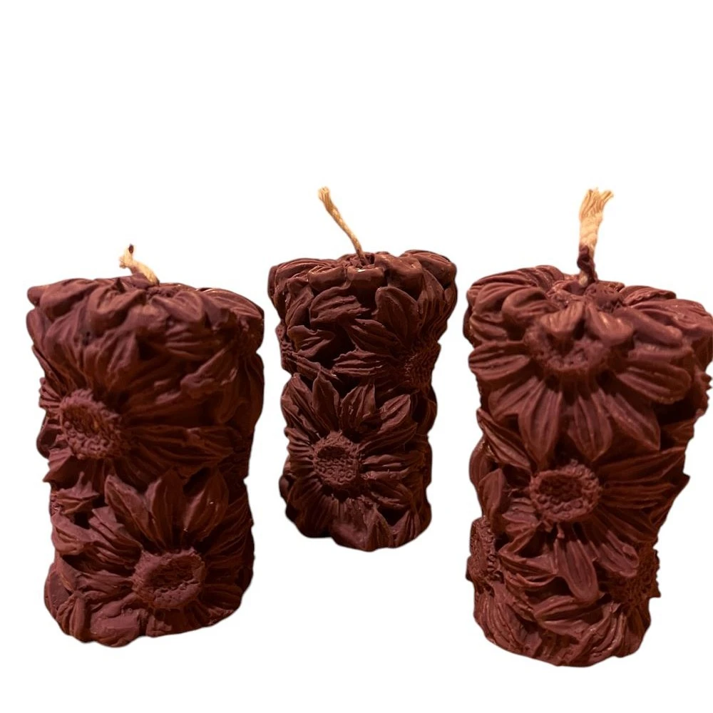 Vela Flor cilíndrica malva